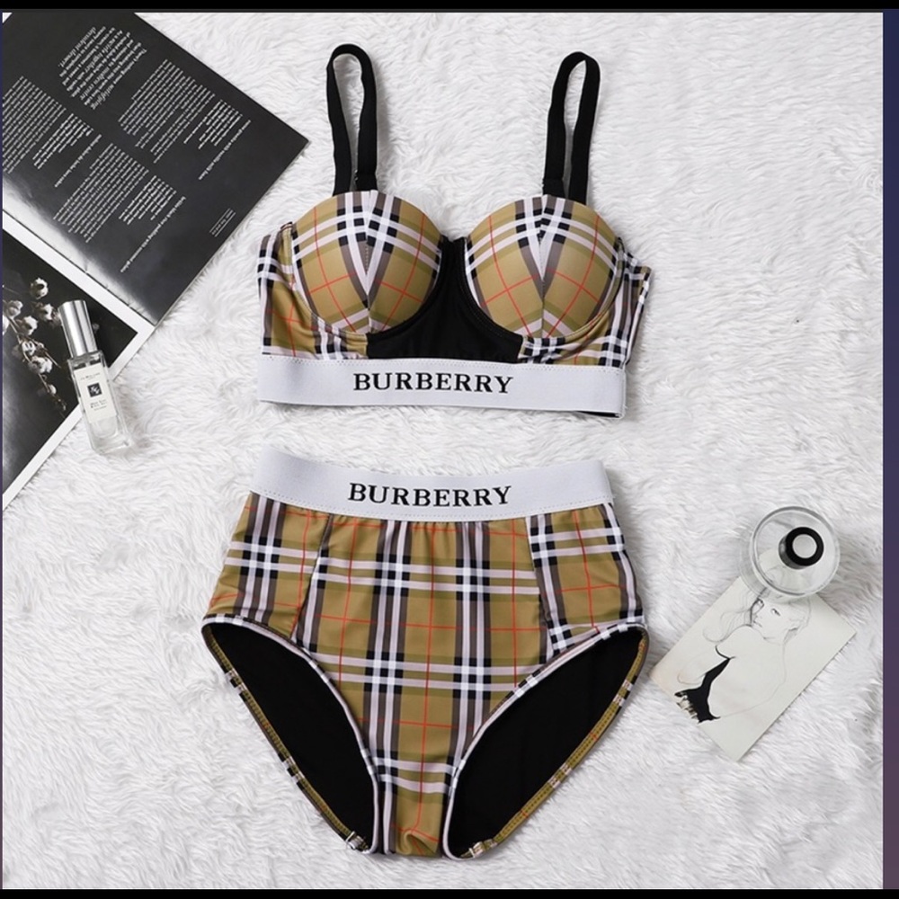 Burberry Swim Bikini Top & Bottom Set SMALL
